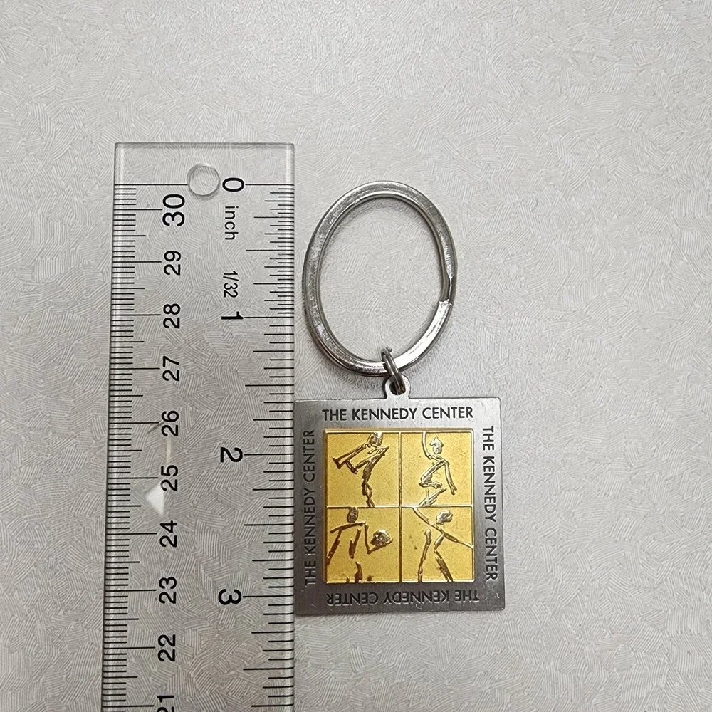 Vtg John F. Kennedy Center For The Performjng Arts Keychain JFK Key Ring Square